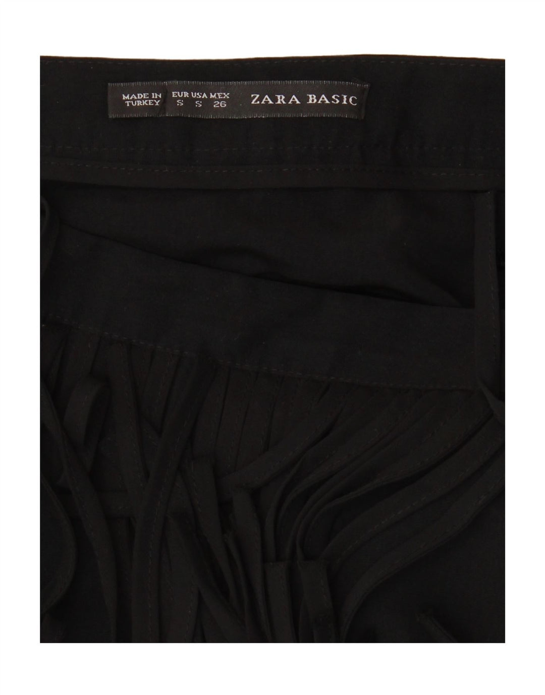ZARA Womens Mini Skirt Small W26  Black
