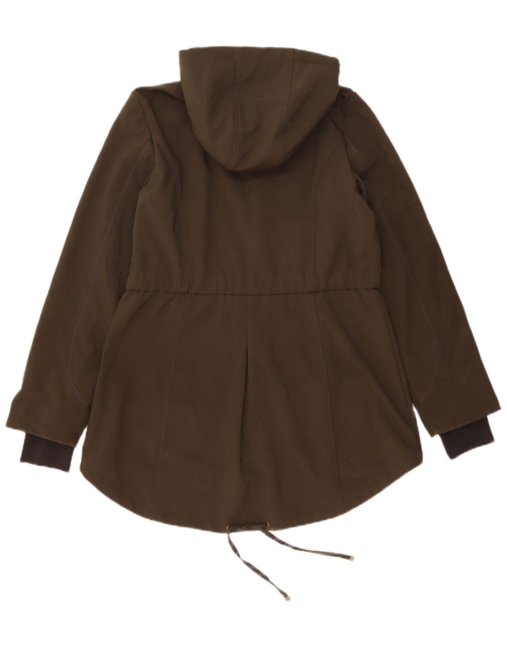 Giacca parka con cappuccio da donna French Connection UK 16 grande poliestere kaki