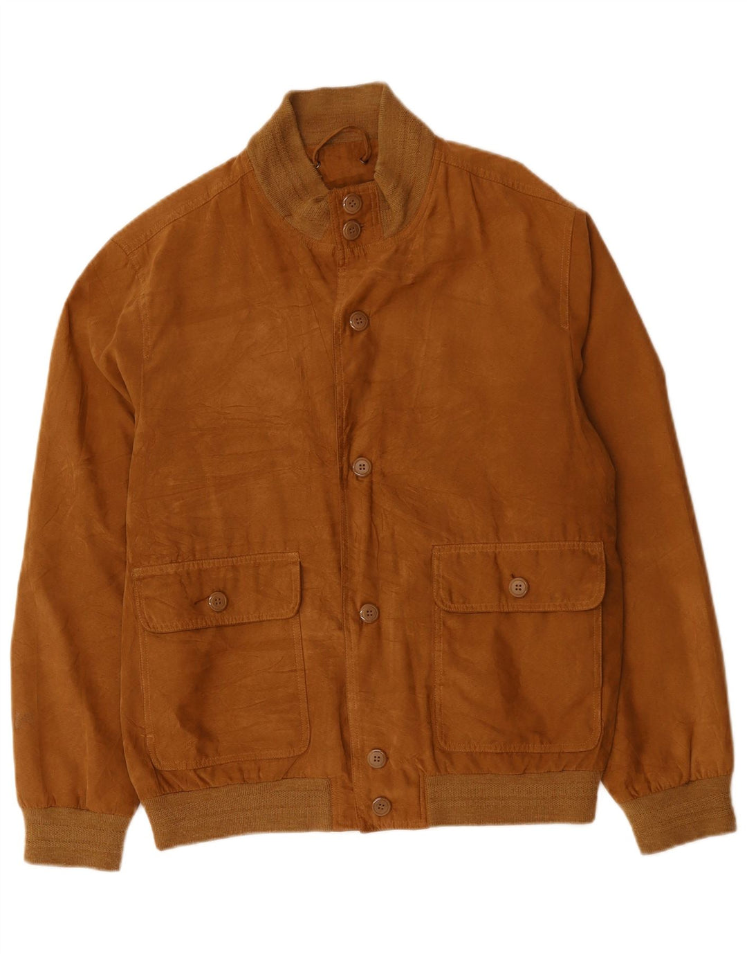 Giubbotto bomber vintage da uomo UK 40 grande poliestere marrone