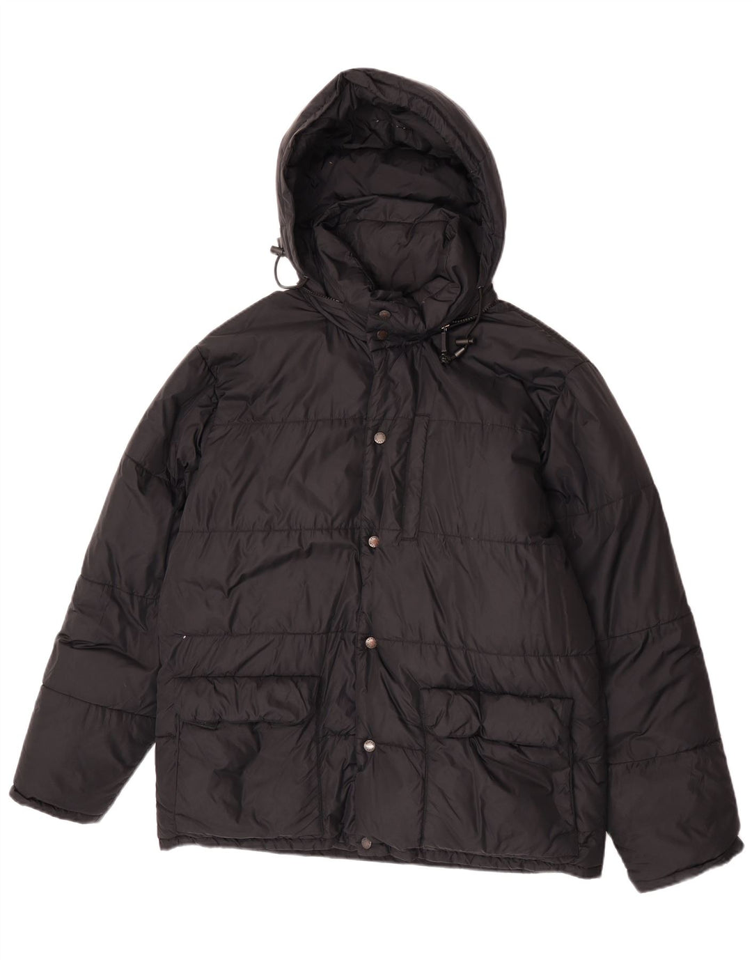 Giacca imbottita con cappuccio da uomo Alberto Aspesi UK 38 nylon nero medio
