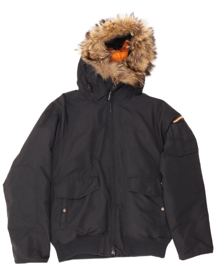 Giubbotto bomber imbottito con cappuccio da uomo Goose & Gander IT 48 nylon nero medio