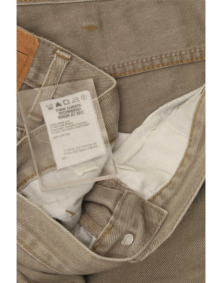Pantaloni casual dritti da uomo Marks & Spencer W42 L29 cotone grigio