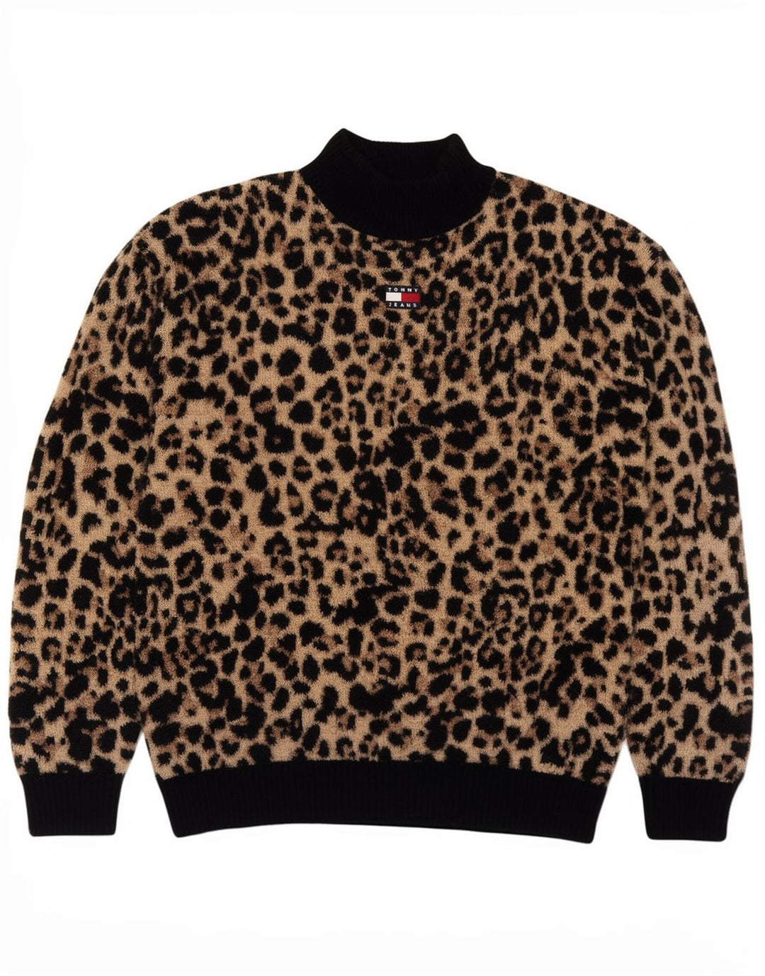 Maglione maglione a collo alto da donna Tommy Hilfiger UK 14 Marrone medio