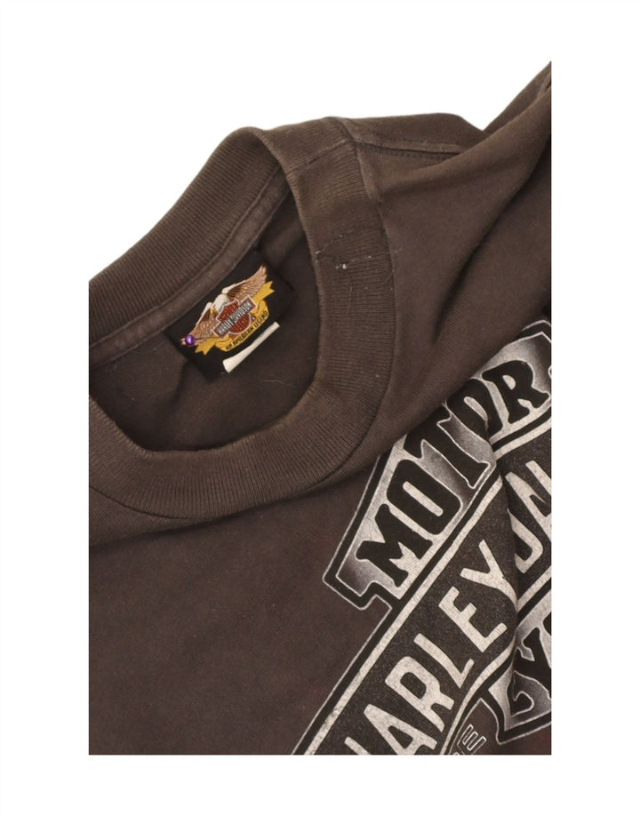 T-shirt grafica da uomo Harley Davidson Top in cotone grigio medio