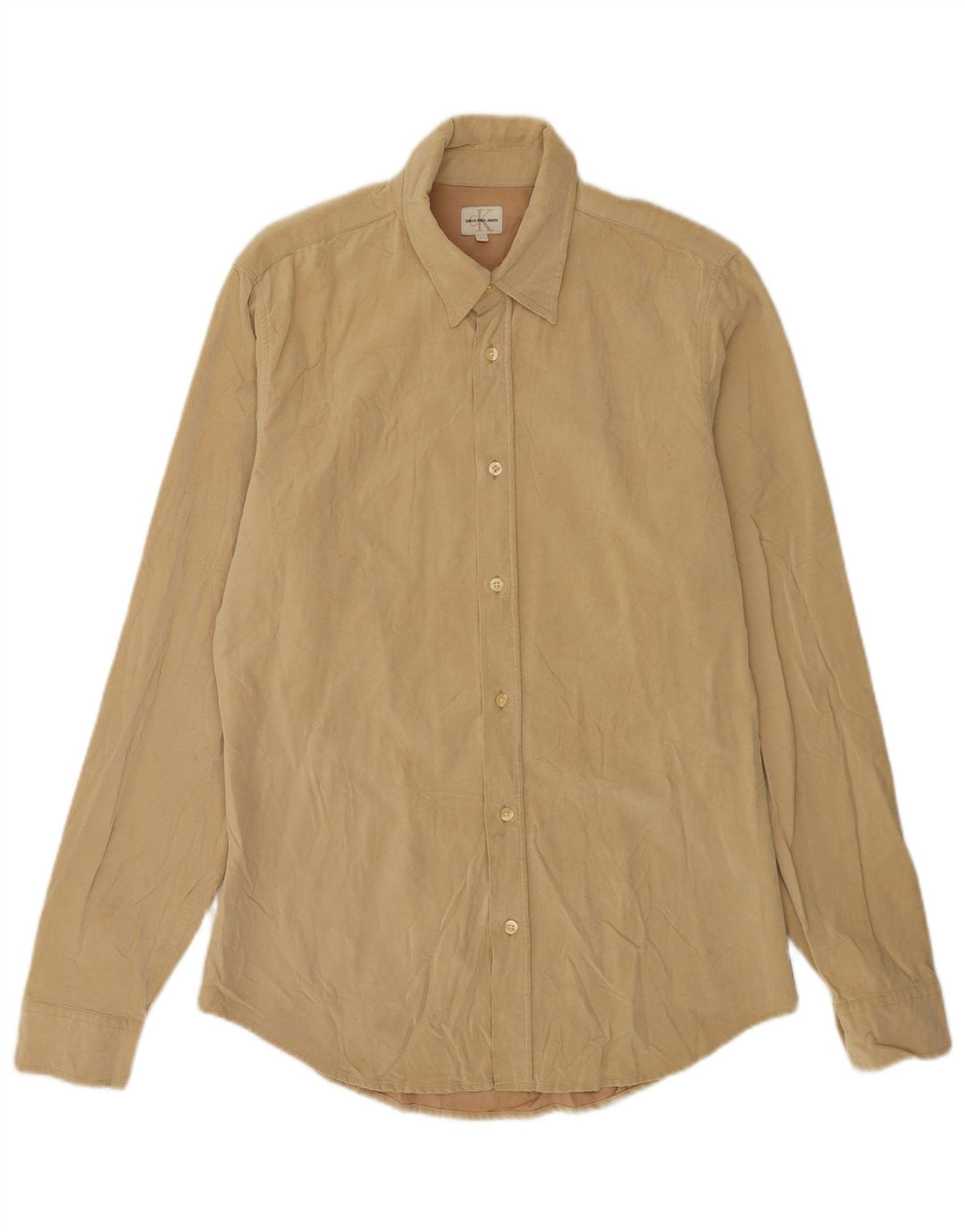 Camicia da uomo Calvin Klein Jeans grande in viscosa beige