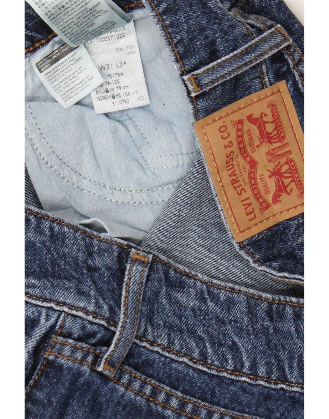 Jeans Levi's da donna a gamba larga super bassa W31 L34 cotone blu