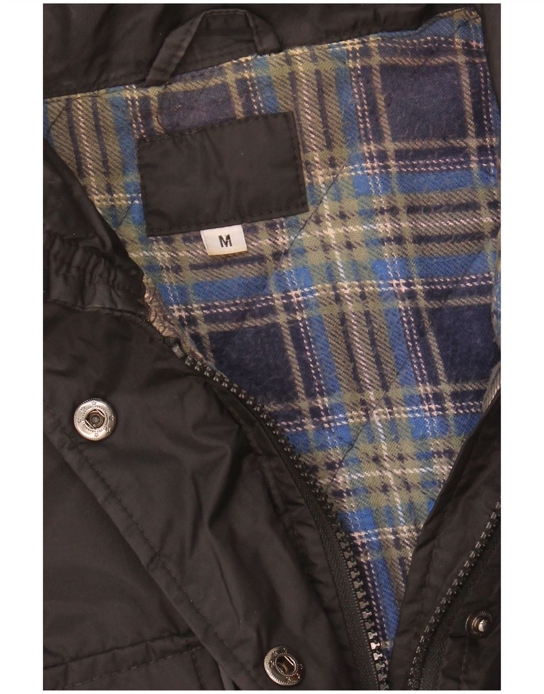 Giacca utilitaria da donna VINTAGE UK 14 nylon nero medio