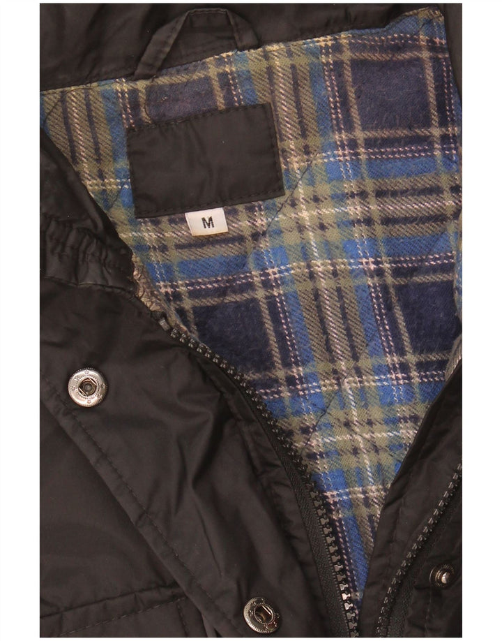 Giacca utilitaria da donna VINTAGE UK 14 nylon nero medio