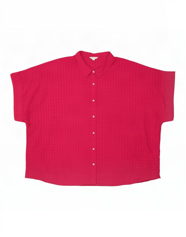 Camicia oversize a maniche corte da donna Monsoon UK 20 2XL Viscosa a quadri rosa
