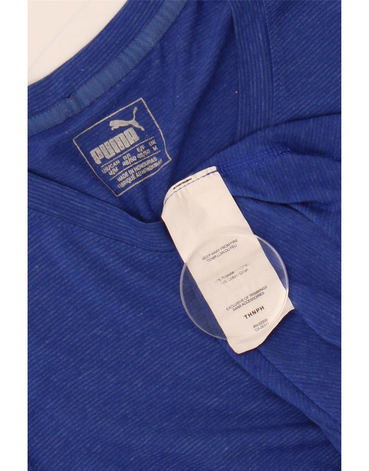 T-shirt da uomo PUMA Top blu medio gessato in poliestere