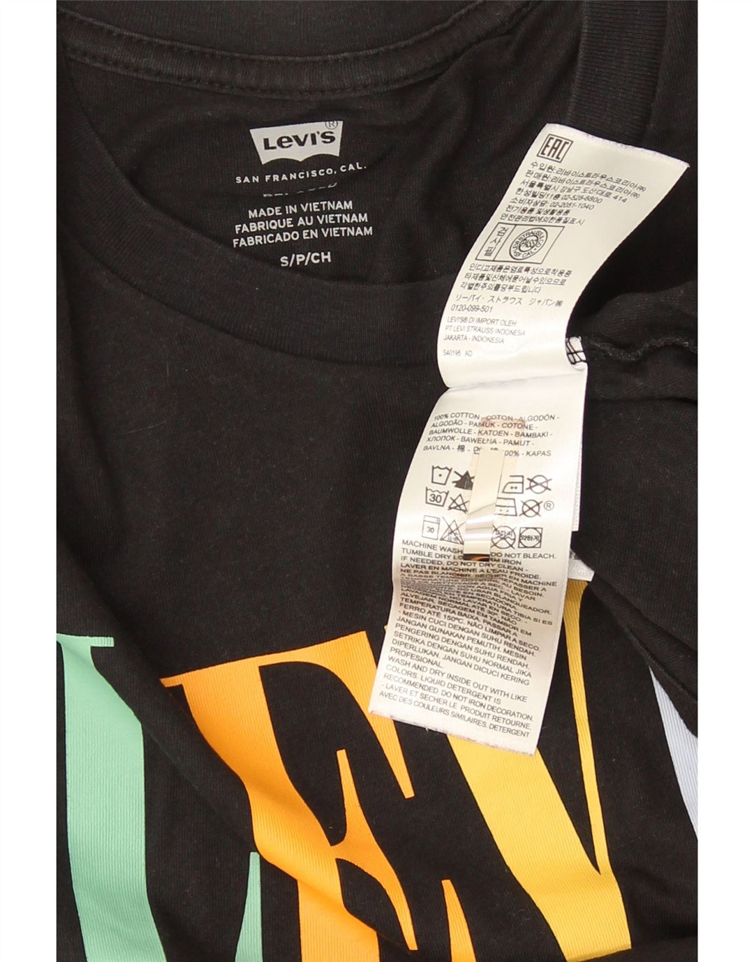 T-shirt grafica da uomo Levi's Top piccola in cotone nero