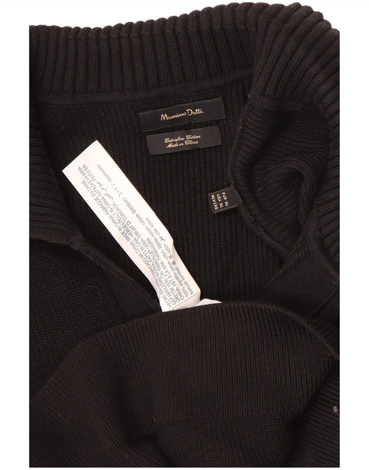 Maglione maglione da uomo con collo alto Massimo Dutti XL in cotone nero