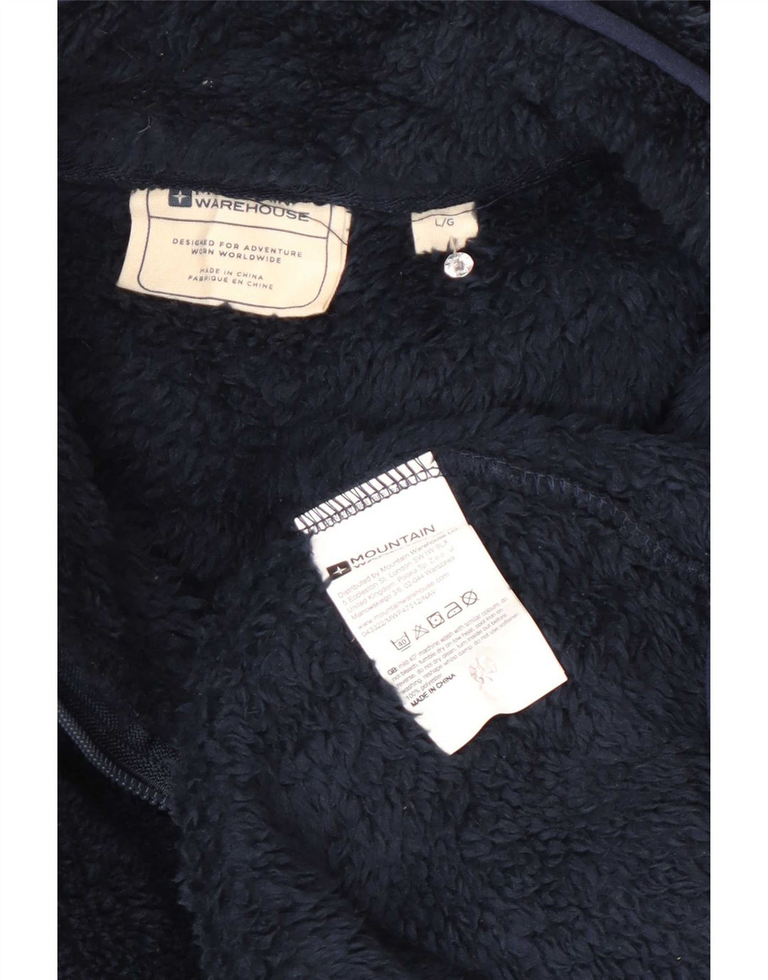 Mountain Warehouse Maglione in pile da uomo con collo con zip, grande, in poliestere blu navy