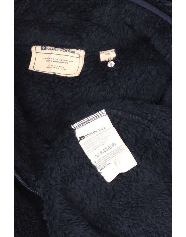 Mountain Warehouse Maglione in pile da uomo con collo con zip, grande, in poliestere blu navy