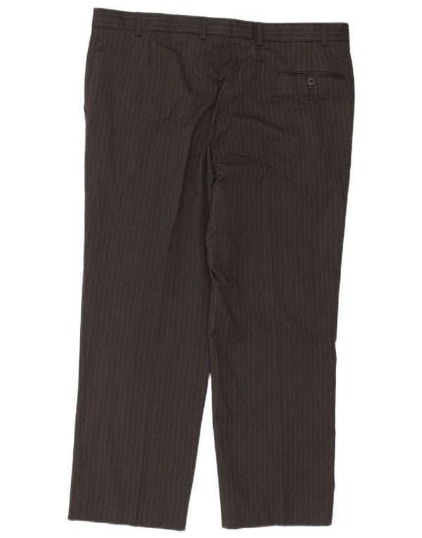 Pantaloni chino dritti da uomo Marks & Spencer W40 L29 gessato grigio