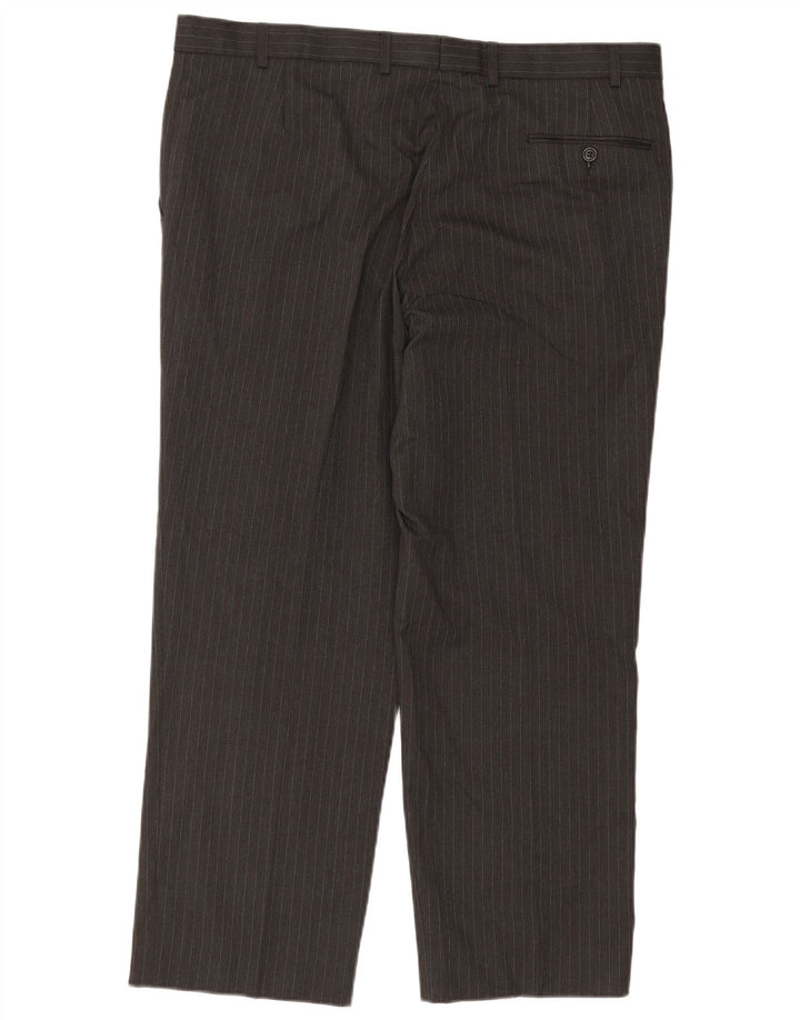 Pantaloni chino dritti da uomo Marks & Spencer W40 L29 gessato grigio