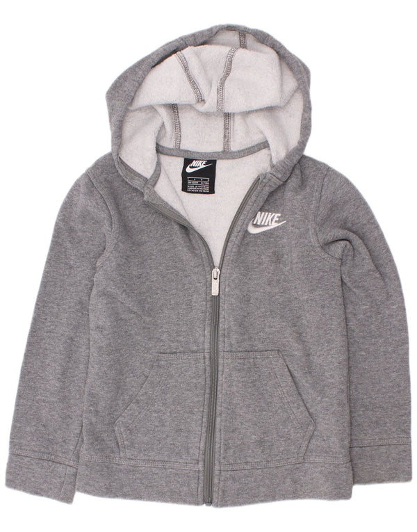 Felpa con cappuccio e zip Nike per ragazzi, 6-7 anni, grande, in cotone grigio screziato