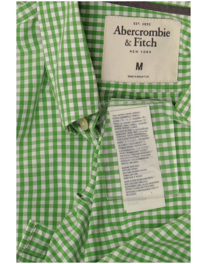 Camicia muscolare da uomo Abercrombie & Fitch in cotone a quadretti verde medio