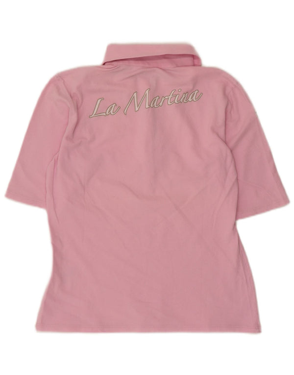 Polo grafica da donna La Martina IT 44 cotone rosa medio