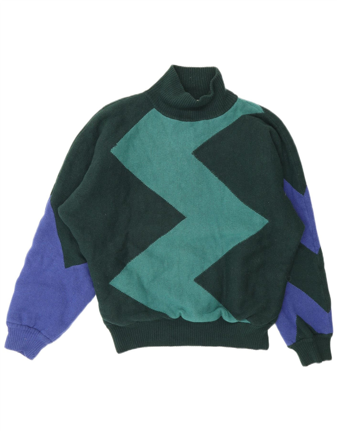 Gianni Versace Maglione da uomo con collo alto e color block verde medio