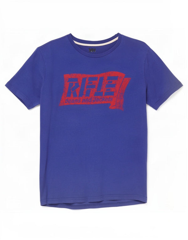 T-shirt grafica da ragazzo Rifle Top 13-14 anni in cotone blu