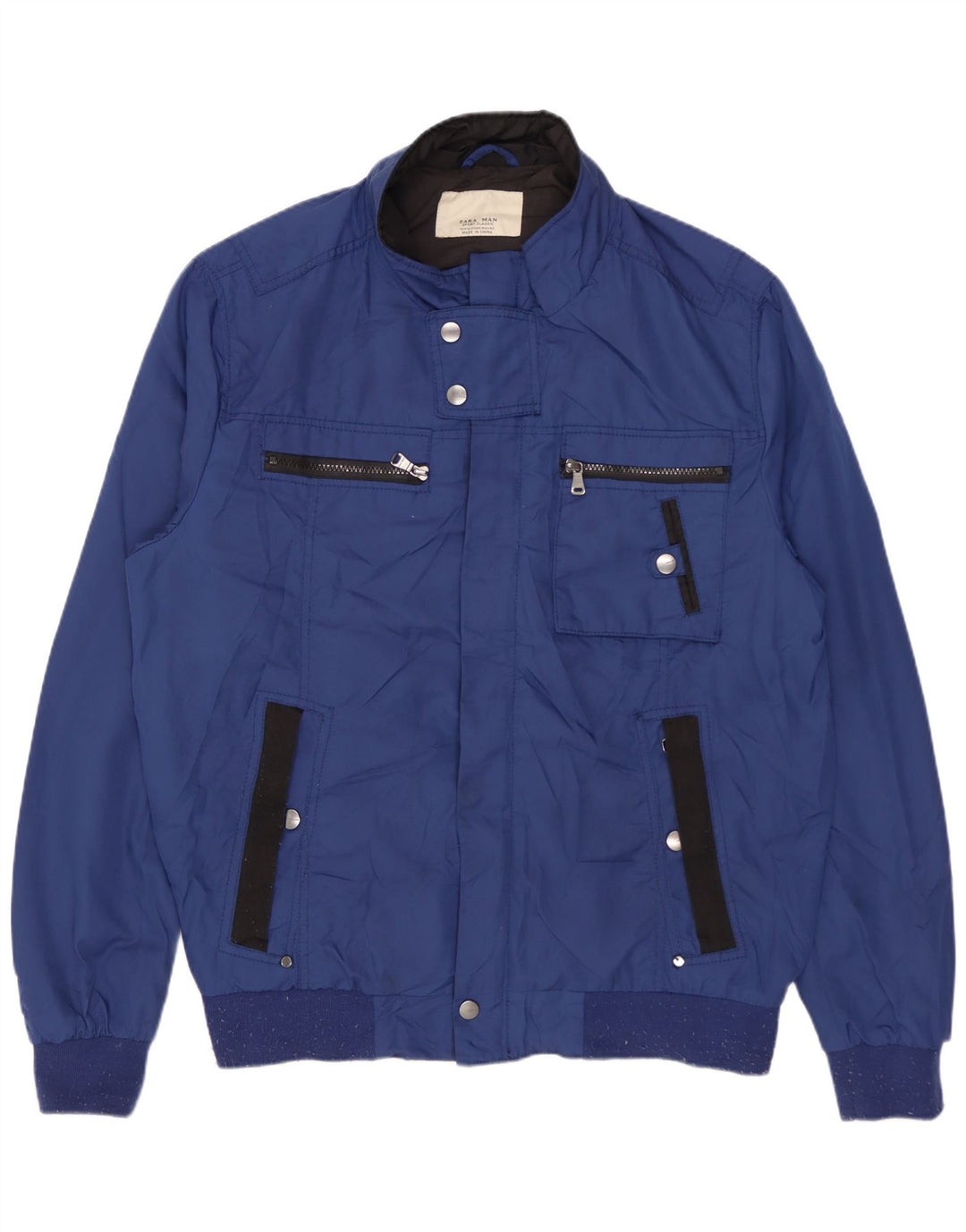 Giubbotto bomber da uomo ZARA UK 42 XL poliestere blu