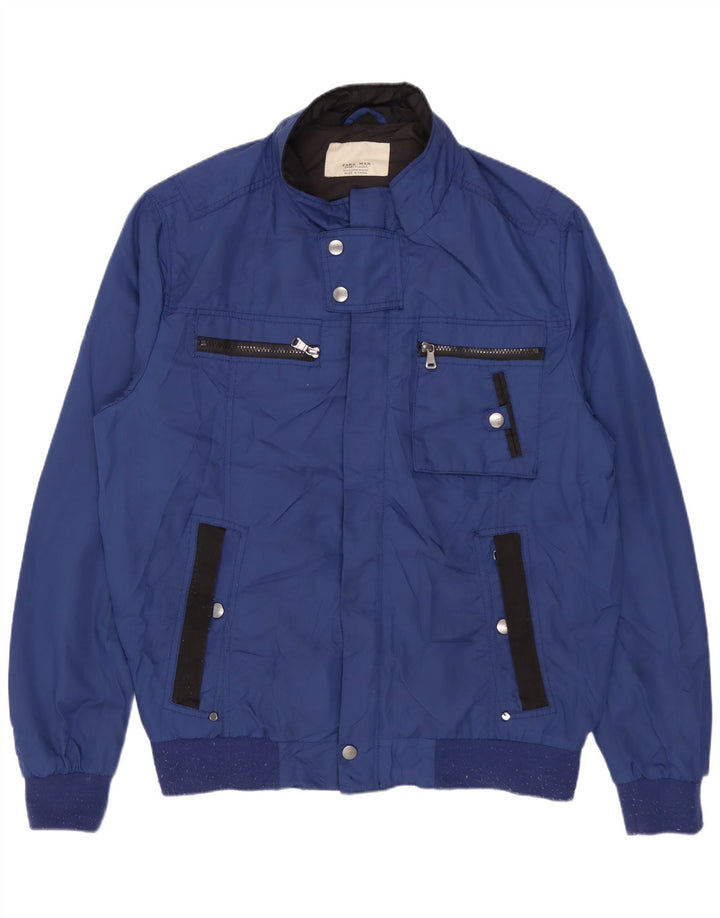 Giubbotto bomber da uomo ZARA UK 42 XL poliestere blu