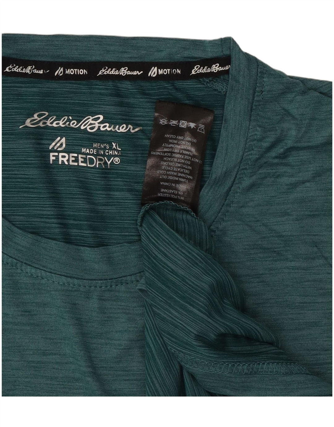 T-shirt da uomo Eddie Bauer Top XL poliestere chiazzato verde