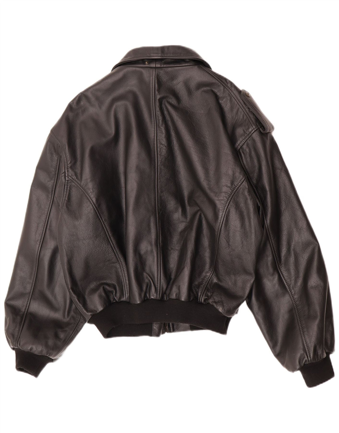 Giacca militare vintage da uomo in ecopelle IT 48/50 media nera