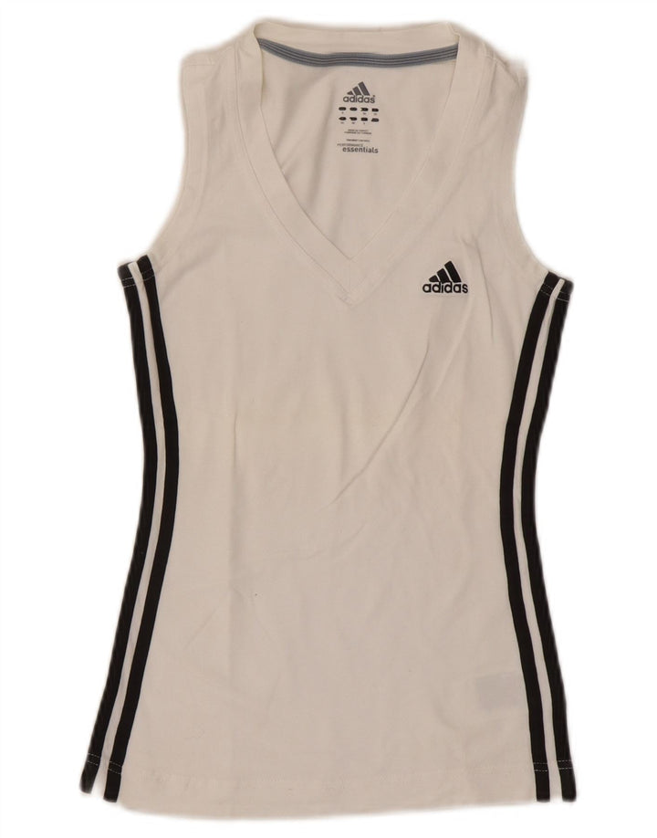 Canotta da donna Adidas UK 8 piccola in cotone bianco
