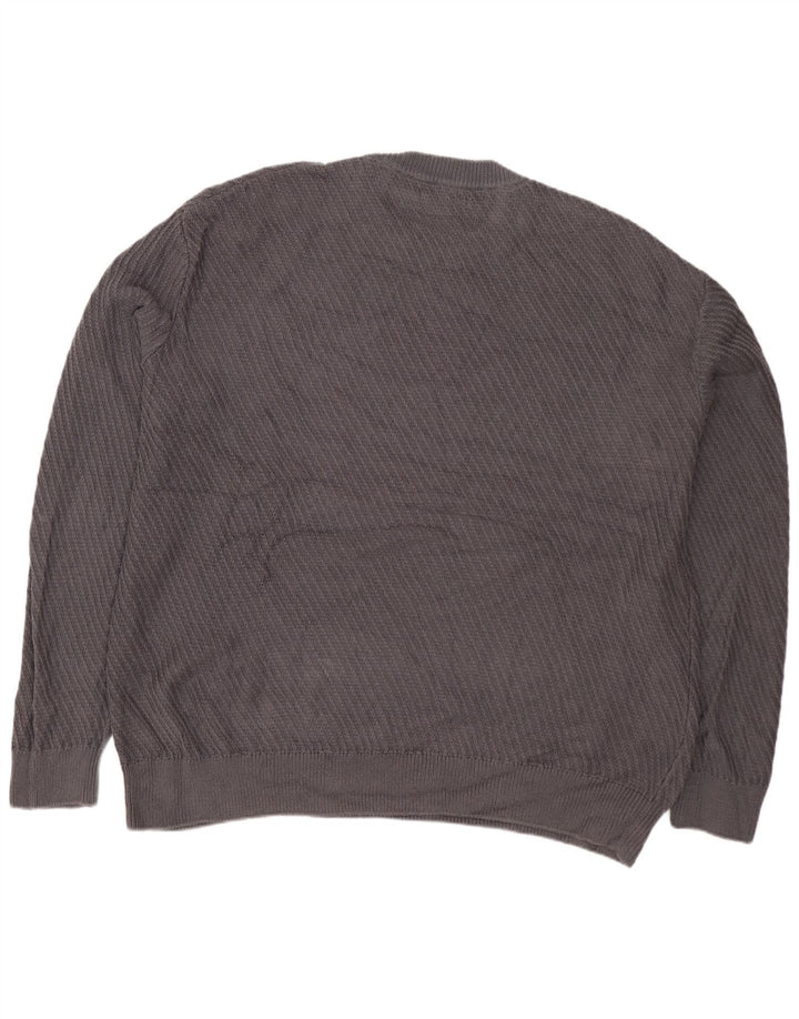 Maglione ZARA da uomo a vestibilità ampia, girocollo, grande grigio