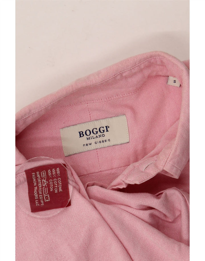 BOGGI Camicia Milano da uomo piccola in cotone rosa