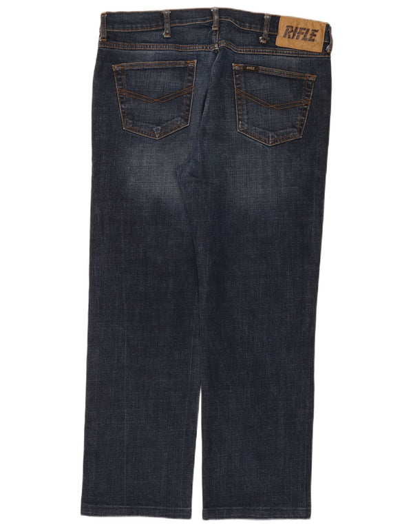 Jeans dritti da uomo Rifle W38 L29 in cotone blu navy