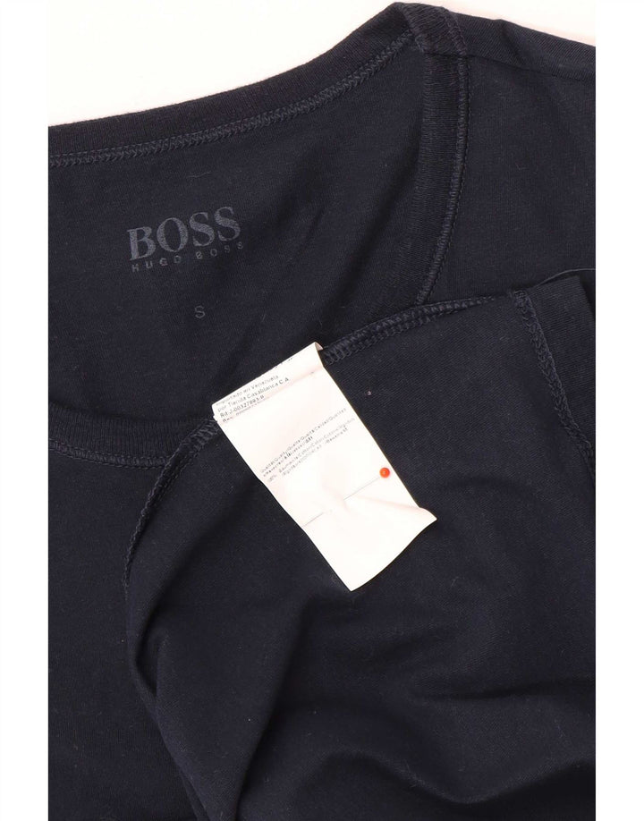 T-shirt da uomo Hugo Boss Top Small in cotone blu navy