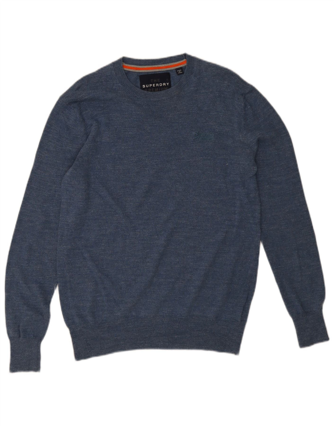 Maglione maglione girocollo da uomo Superdry in cotone blu medio
