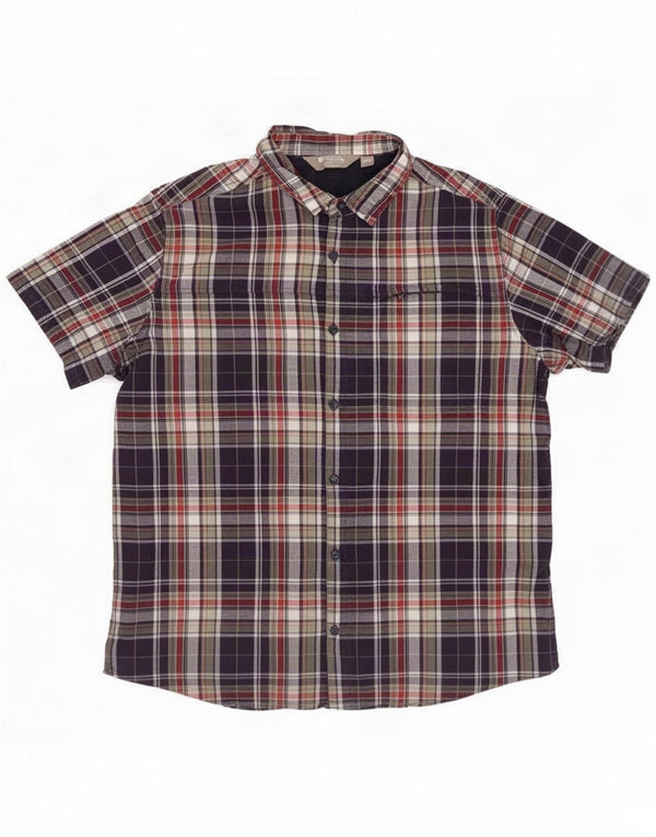 Mountain Warehouse Camicia da uomo a maniche corte 2XL Cotone a quadri blu navy