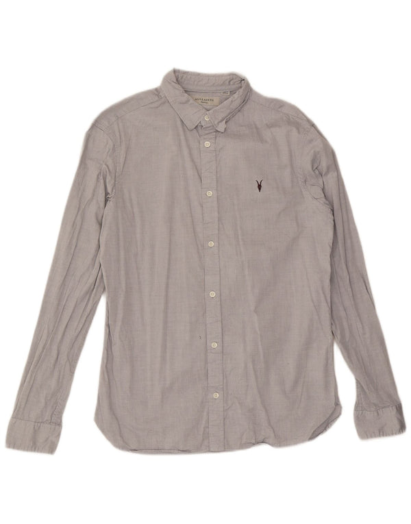 Camicia da uomo All Saints in cotone grigio medio