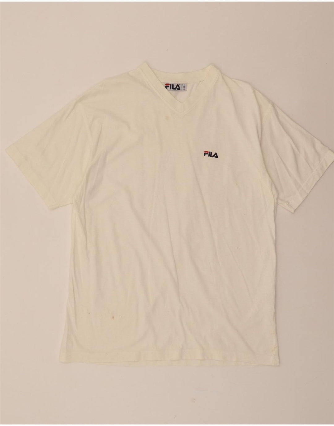 FILA Mens T-Shirt Top IT 50 Medium White Cotton Vintage Fila and Second-Hand Fila from Messina Hembry 