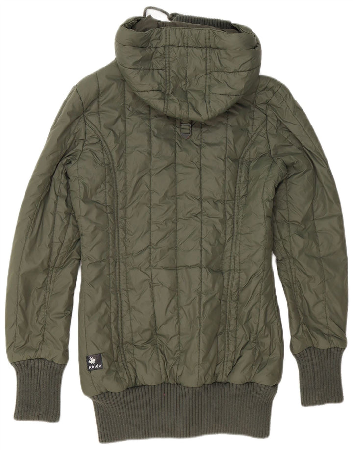 Giacca imbottita con cappuccio da donna KHUJO UK 14 Large Verde Poliestere