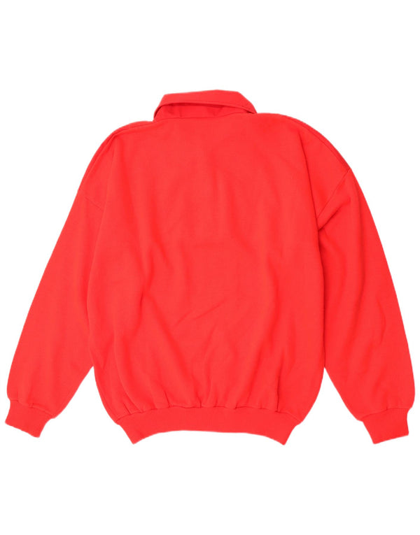 Felpa vintage da uomo con collo alto, maglione XL, cotone rosso