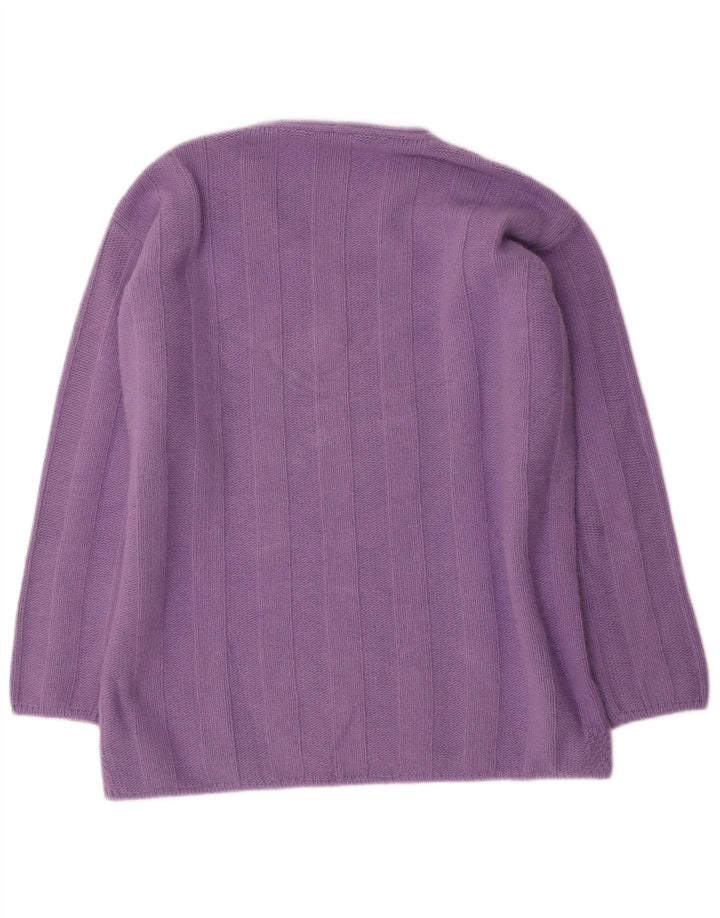 Maglione da donna con scollo a V Raffaello IT 48 XL Lana viola