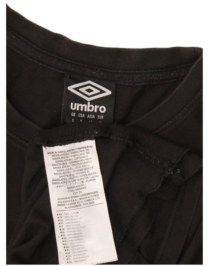 UMBRO Mens T-Shirt Top Small Black Cotton
