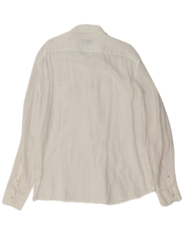 Camicia Uomo Trussardi Jeans 3XL Lino Bianco