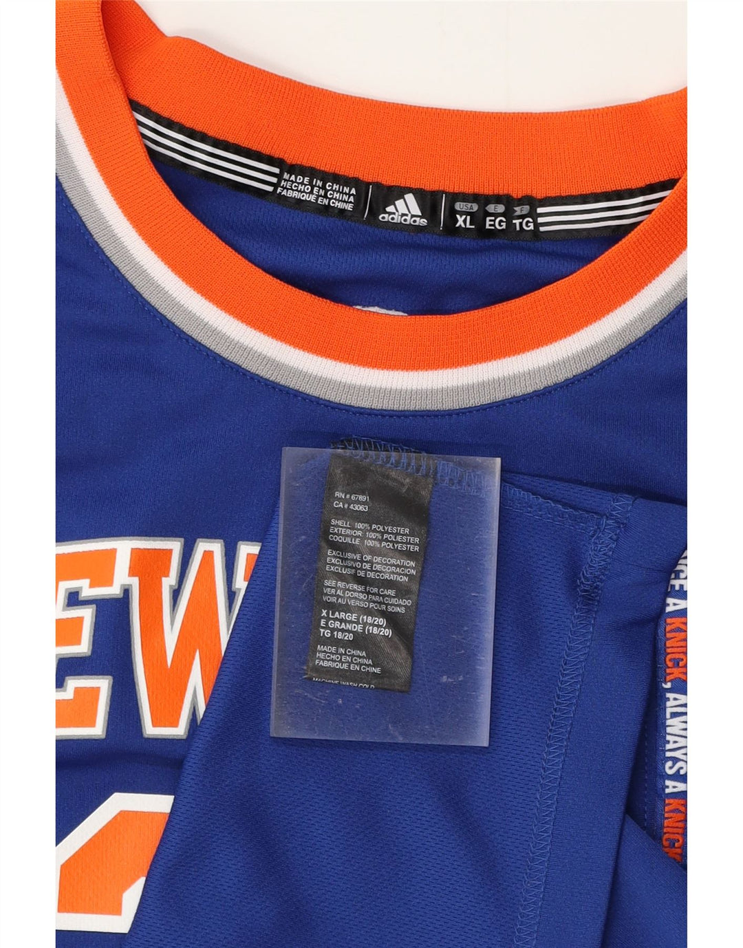 Canotta grafica da uomo ADIDAS New York Knicks XL poliestere blu