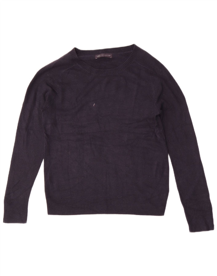 Maglione maglione con scollo a barca da donna Marks & Spencer UK 12 medio blu navy