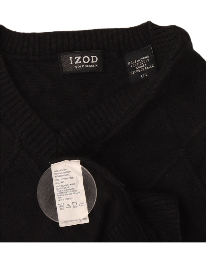 Canottiera da uomo IZOD grande in cotone a rombi/diamante blu navy