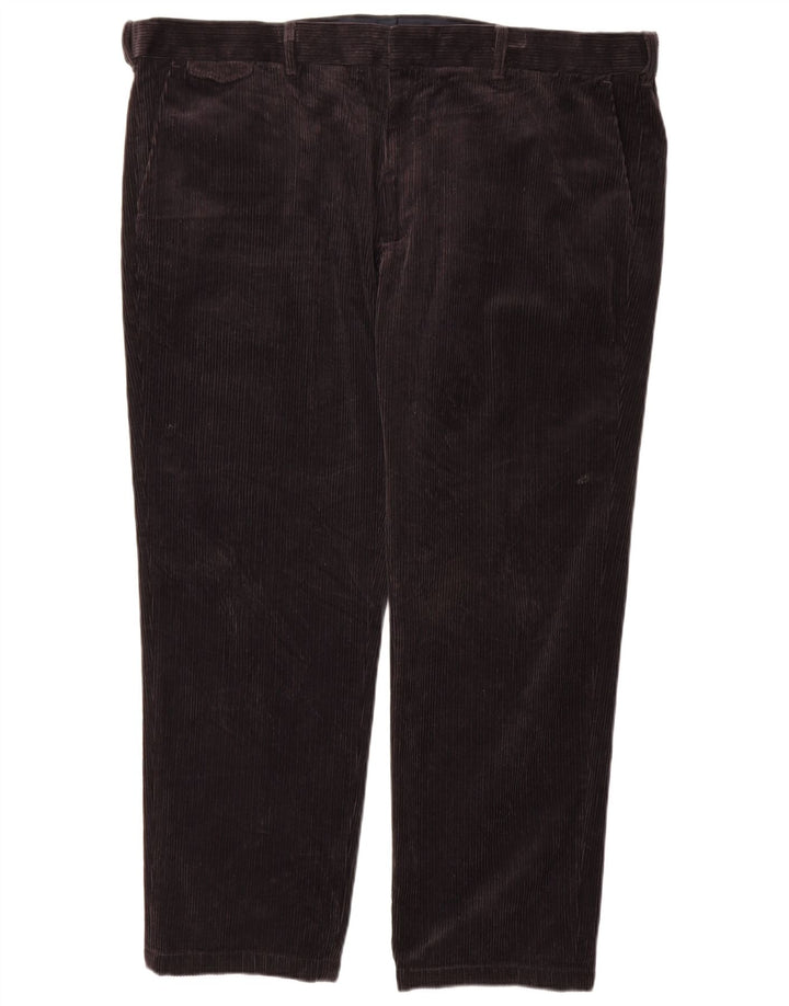 Pantaloni di velluto a coste regolari dritti da uomo Marks & Spencer W44 L29 neri