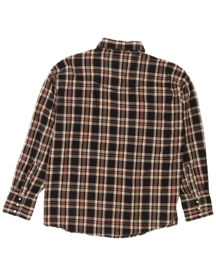 Camicia da uomo in flanella Wrangler a quadri neri grandi