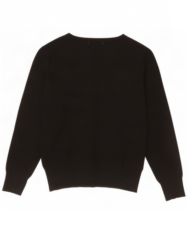 Maglione cardigan corto da donna Marks & Spencer UK 8 piccolo in viscosa nera