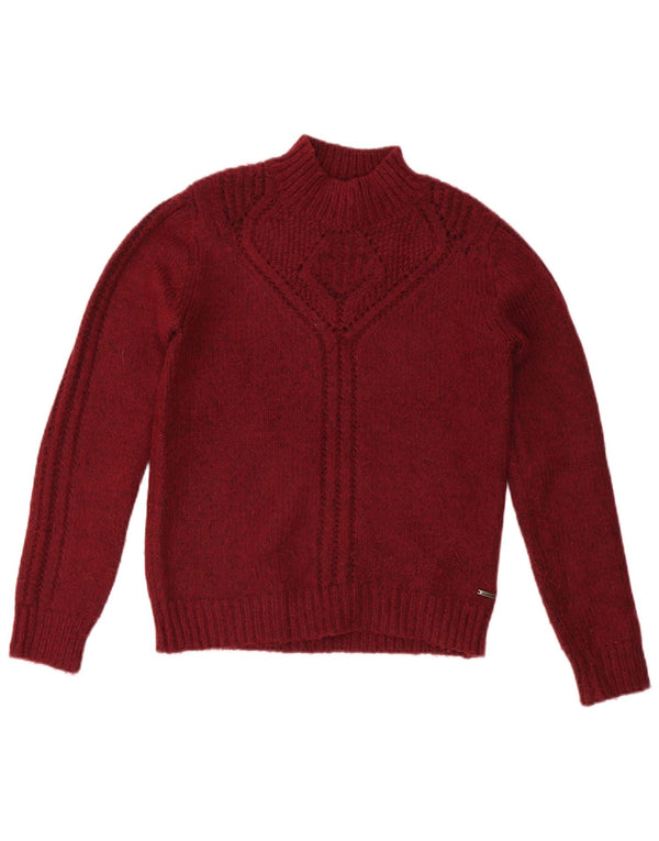 JOULES Womens Turtle Neck Jumper Sweater UK 10 Small  Maroon Acrylic